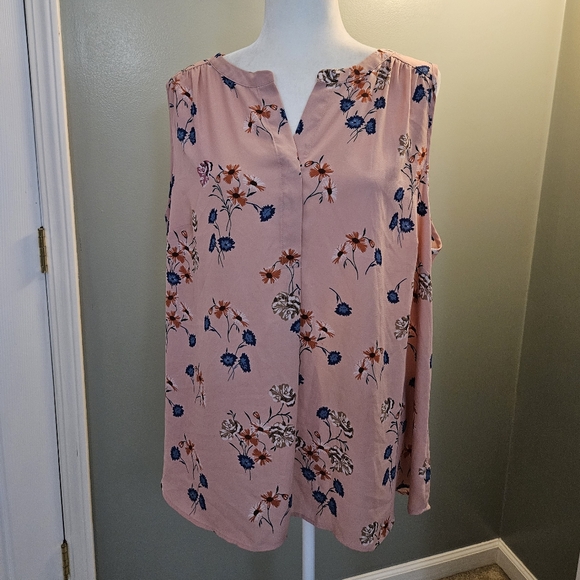 Daniel Rainn Women's Size 2x Floral Pink Sleeveless Top - Picture 1 of 14